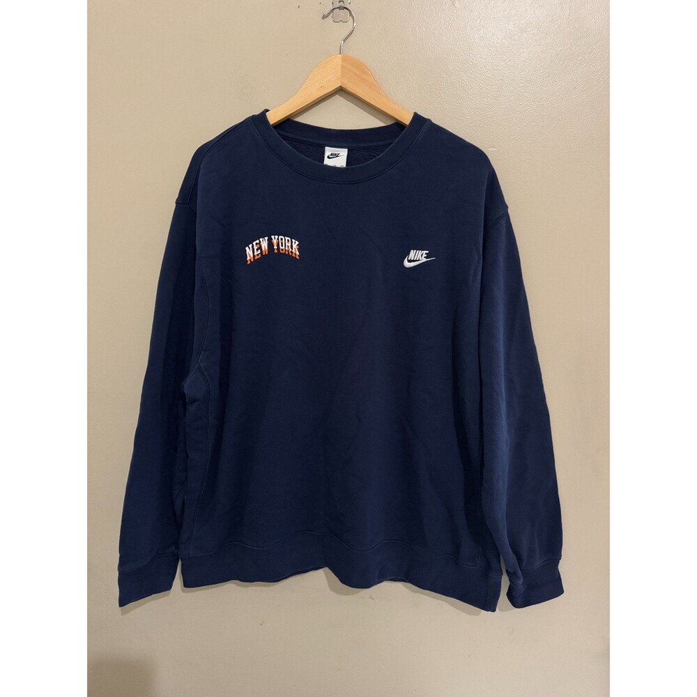 Men 2XL Nike NBA New York Knicks Basketball Team Issue Crew Fleece Sweatshirt